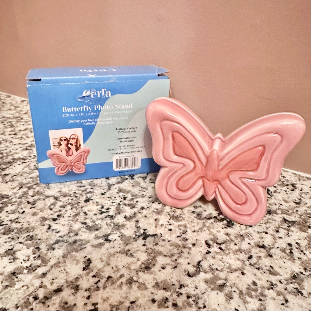 Pink Butterfly Photo Stand-Polaroid